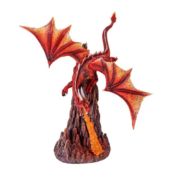 Inferno Guardian: Fire Dragon Sculpture flames shoot from mouth